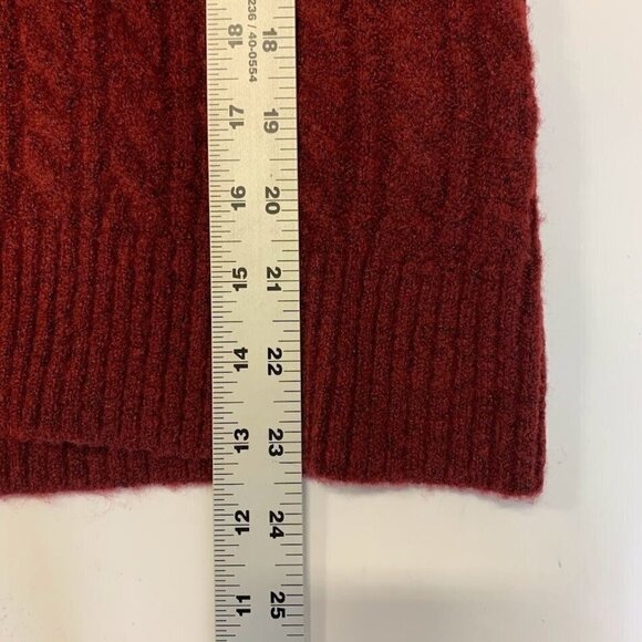 Olivia Sky Women's Cable Knit Key Hole Turtleneck in Heather Burg Sz S NWT - Picture 11 of 11
